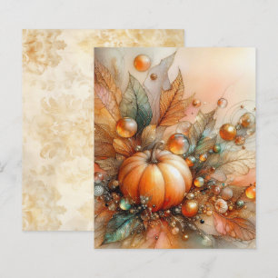 Autumn Maple Pumpkin Scrapbook Paper
