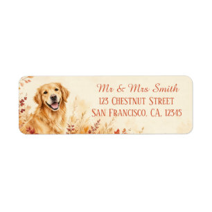 Autumn Maple Watercolor Golden Retriever