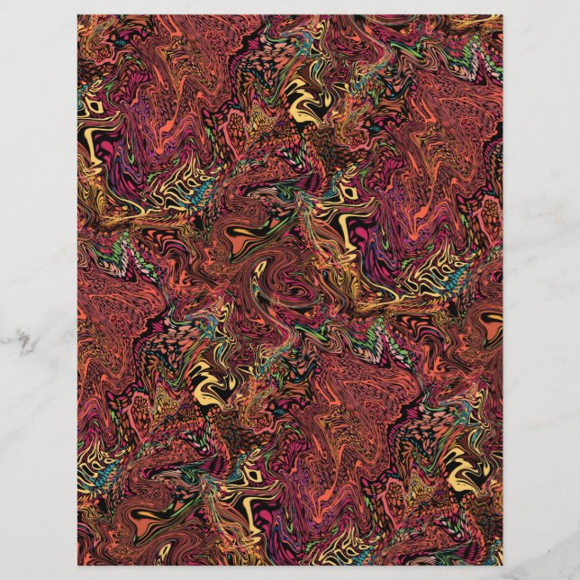 Autumn marble swirl 8.5 x 11 inch scrapbook paper (Front)