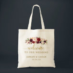 Autumn Maroon Floral Wedding Welcome Gift Tote Bag<br><div class="desc">Autumn Maroon Floral Wedding Welcome Gift Tote Bag | Marsala | Gold | Burgundy Wedding</div>