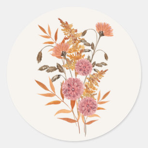 Autumn Meadow Botanical Wedding Sticker