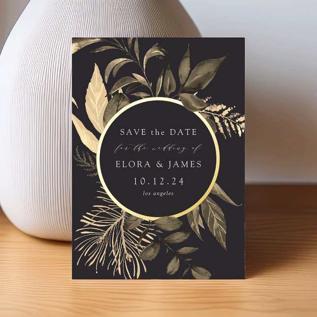 Autumn Meadow Foil Save the Date Card (Creator Uploaded)