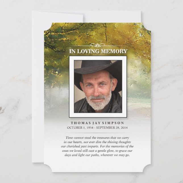 Autumn Memorial Thank You Card (Front)