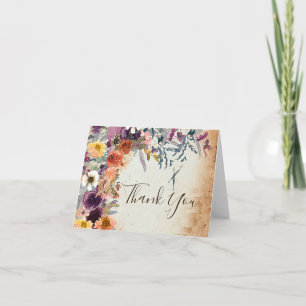 Autumn mixed watercolor floral  card