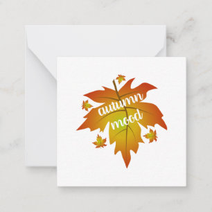 Autumn mood typography maple leaves  card