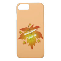 Autumn mood typography maple leaves