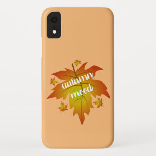 Autumn mood typography maple leaves  iPhone XR case
