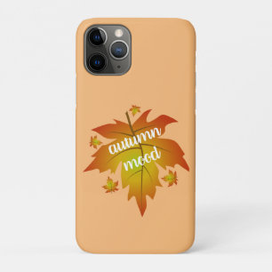 Autumn mood typography maple leaves  iPhone 11 pro case