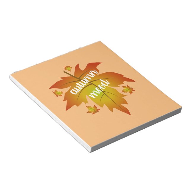 Autumn mood typography maple leaves  notepad (Angled)