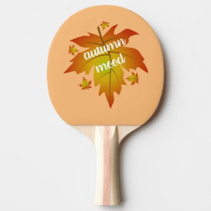 Autumn mood typography maple leaves  ping pong paddle