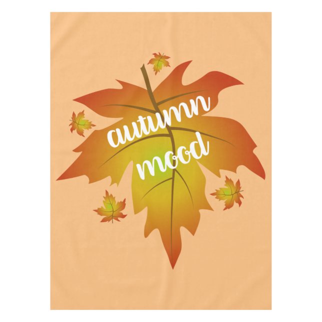 Autumn mood typography maple leaves  tablecloth (Front)