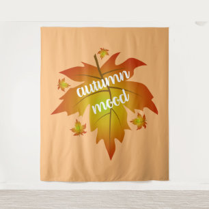 Autumn mood typography maple leaves tapestry
