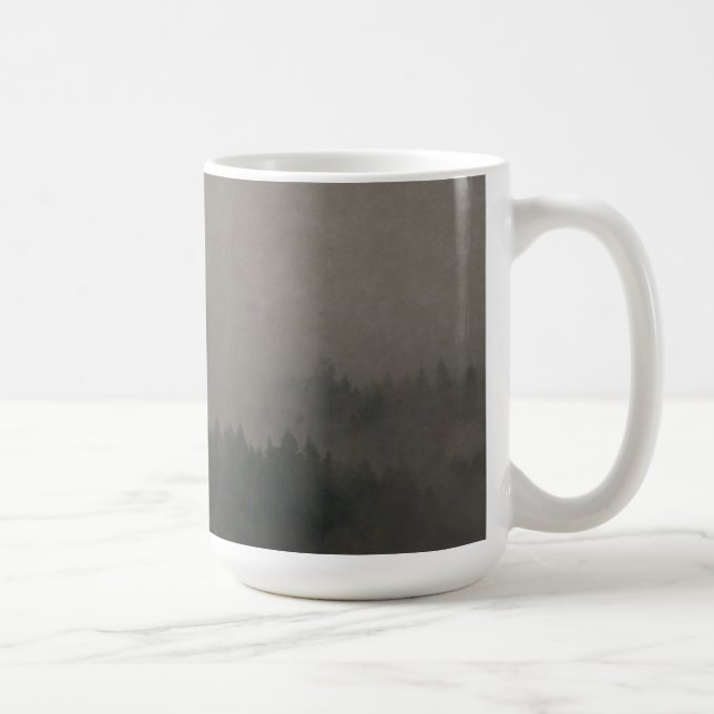 Autumn Moods Misty Forest Photo Art Nature Scene Coffee Mug (Right)