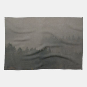 Autumn Moods Misty Forest Photo Art Nature Scene Tea Towel