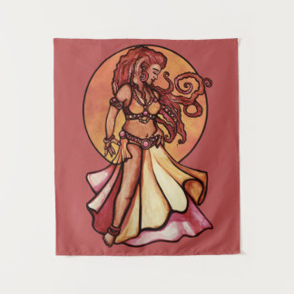Autumn Moon Belly Dancer Goddess Tapestry