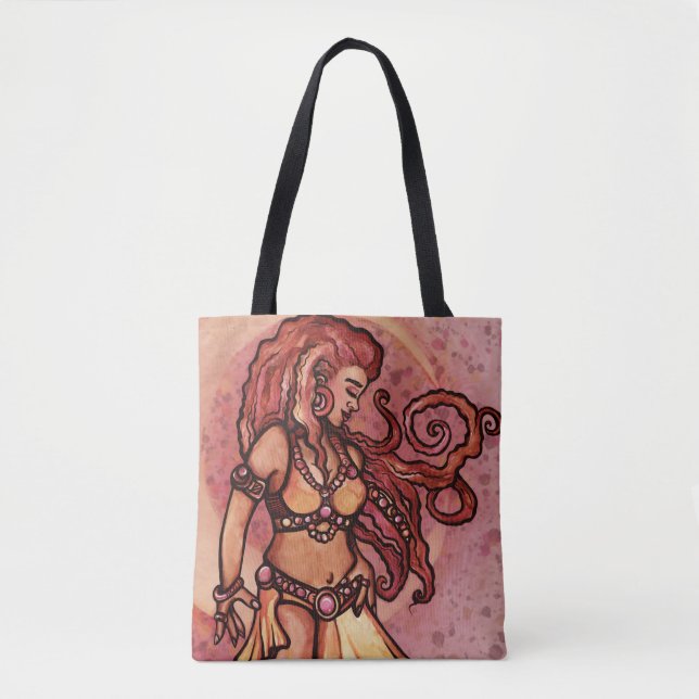 Autumn Moon Belly Dancer Goddess Tote Bag (Front)