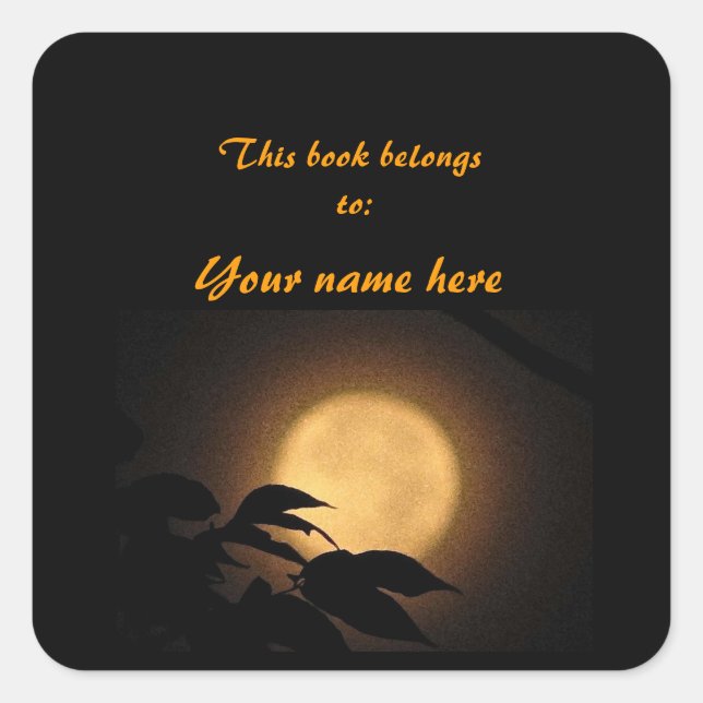 Autumn Moon Bookplate Sticker (Front)