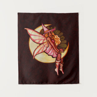 Autumn Moon Fairy Witch Daisy Artwork MoonChild Tapestry