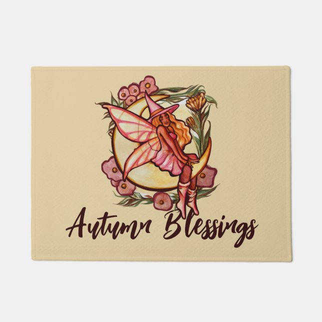 Autumn Moon Fairy Witch Fall Fairies               Doormat (Front)