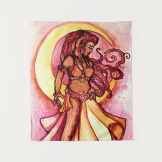Autumn Moon Goddess Belly Dancer Tapestry