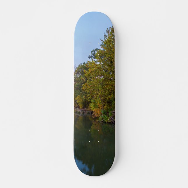 Autumn Morning Lake Springfield Skateboard (Front)