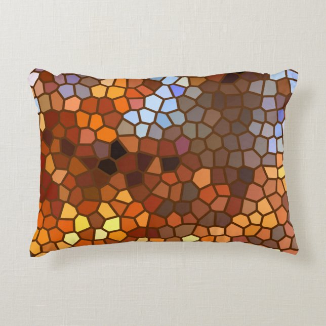Autumn Mosaic Abstract Accent Pillow (Front)