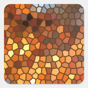 Autumn Mosaic Abstract Square Sticker