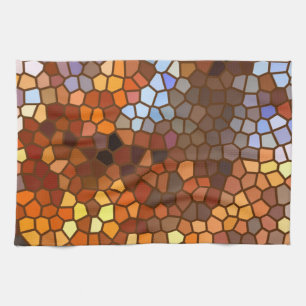 Autumn Mosaic Abstract Tea Towel