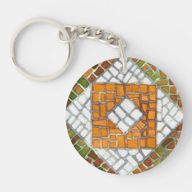 AUTUMN MOSAIC Acrylic Circle Keychain (Front)