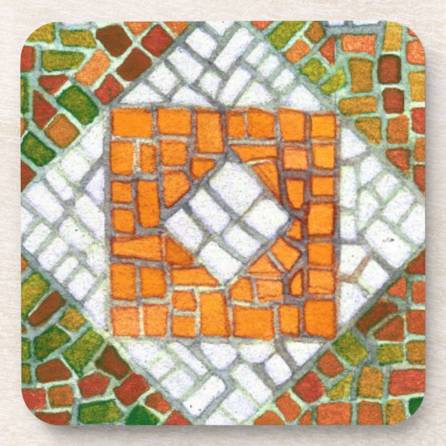 AUTUMN MOSAIC Hard Plastic Coasters (Front)