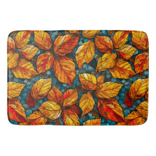 Autumn mosaic pattern bath mat