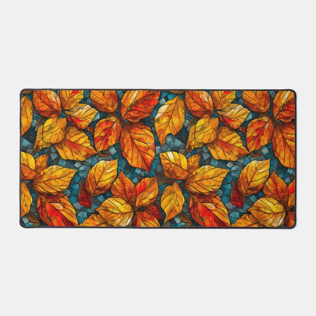 Autumn mosaic pattern desk mat (Front)