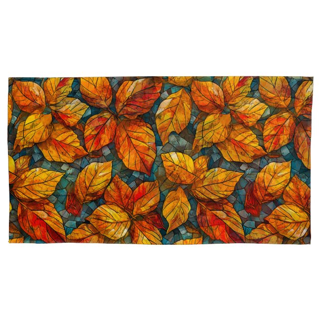 Autumn mosaic pattern pillowcase (Front)