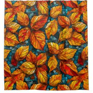 Autumn mosaic pattern shower curtain
