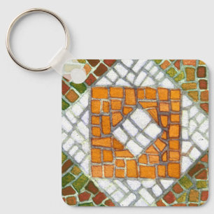 AUTUMN MOSAIC Square Aluminum Keychain