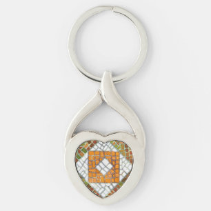 AUTUMN MOSAIC Twisted Heart Keychain
