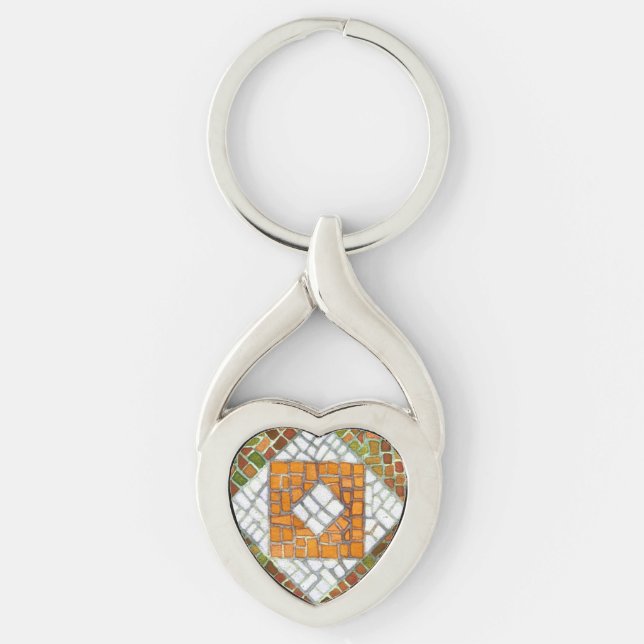 AUTUMN MOSAIC Twisted Heart Keychain (Front)