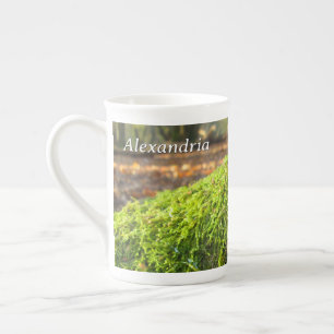 Autumn Moss in Golden Sunshine - Personalised Bone China Mug