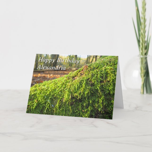 Autumn Moss in Sunshine - Custom Birthday Card (Front)
