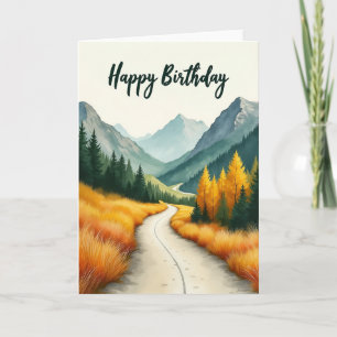 Autumn Mountain Birthday Card