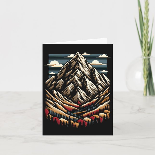 Autumn Mountain In Fall Season Long Sleeve  Card (Front)