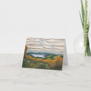 Autumn Mountain Lake Jocassee, SC Drawing Thank You Card