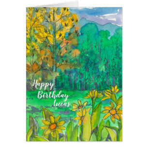 Autumn Mountain Meadow Happy Birthday