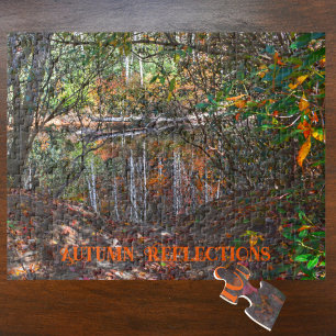 Autumn Mountain Stream Reflections Photographic Jigsaw Puzzle