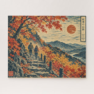 Autumn Mountain Trail Japanese Woodblock Puzzle