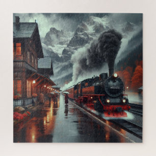 Autumn Mountain Train Journey Jigsaw Puzzle
