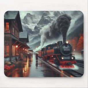 Autumn Mountain Train Journey Mouse Mat