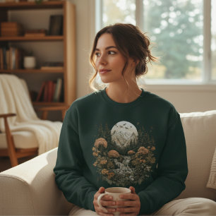 Autumn Mountain Waterfall Forest Nature Scene Sweatshirt