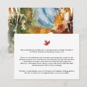 Autumn Mountain Wedding Hotel Accommodation Enclos Enclosure Card