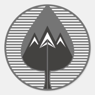 autumn mountains classic round sticker